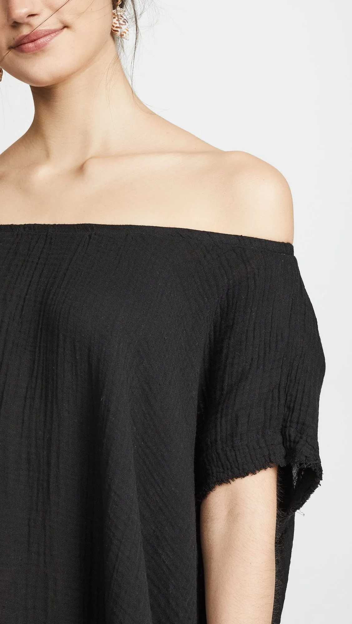 9Seed Moonstone Off Shoulder Caftan Black