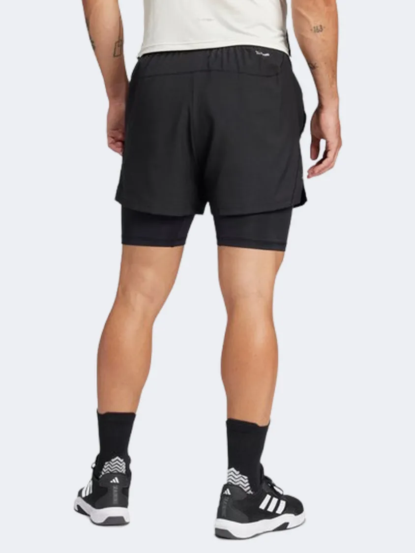 Adidas Gym Plus 2 In 1 Men Training Short Black