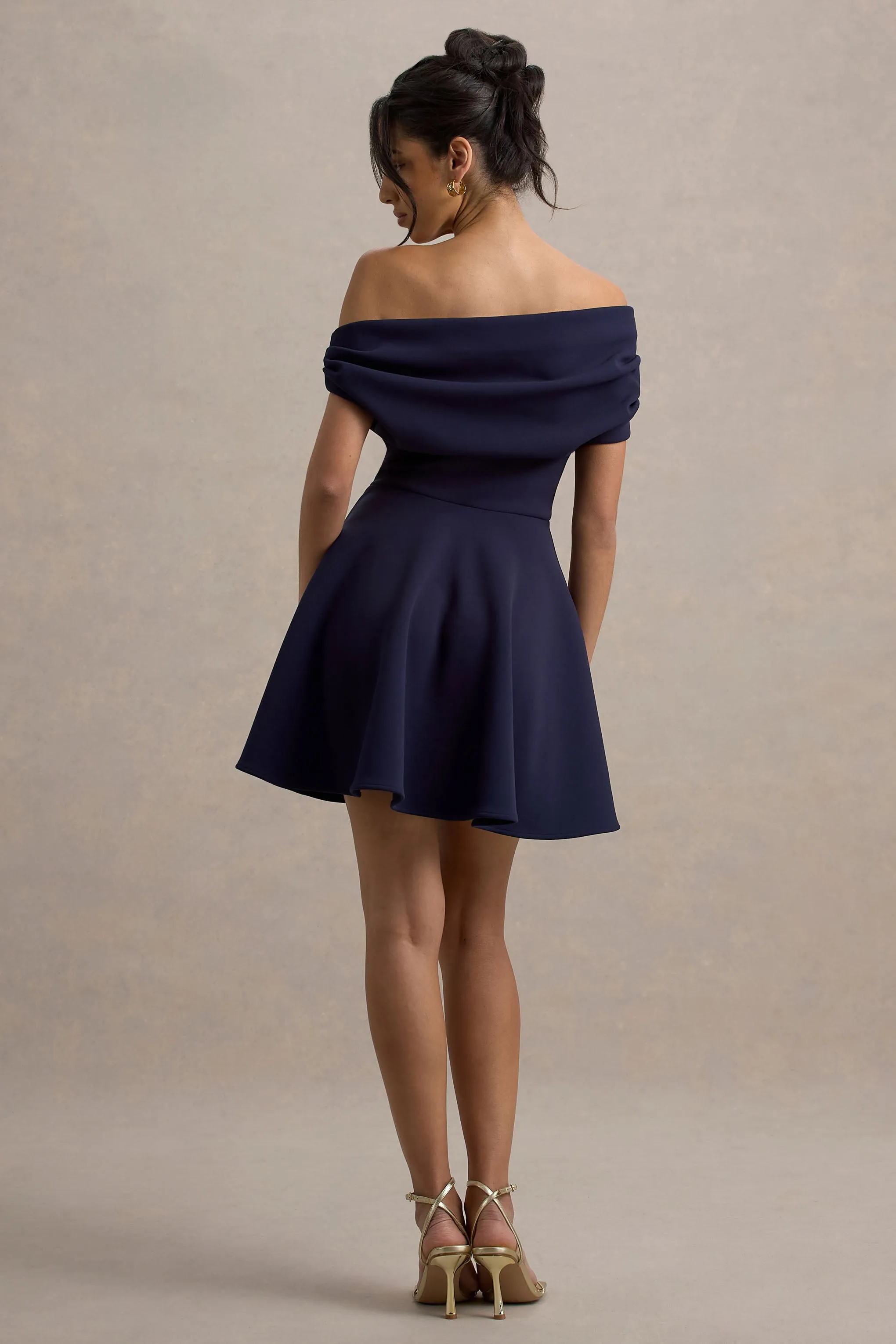 Agnes | Navy One-Shoulder Mini Dress Club L London