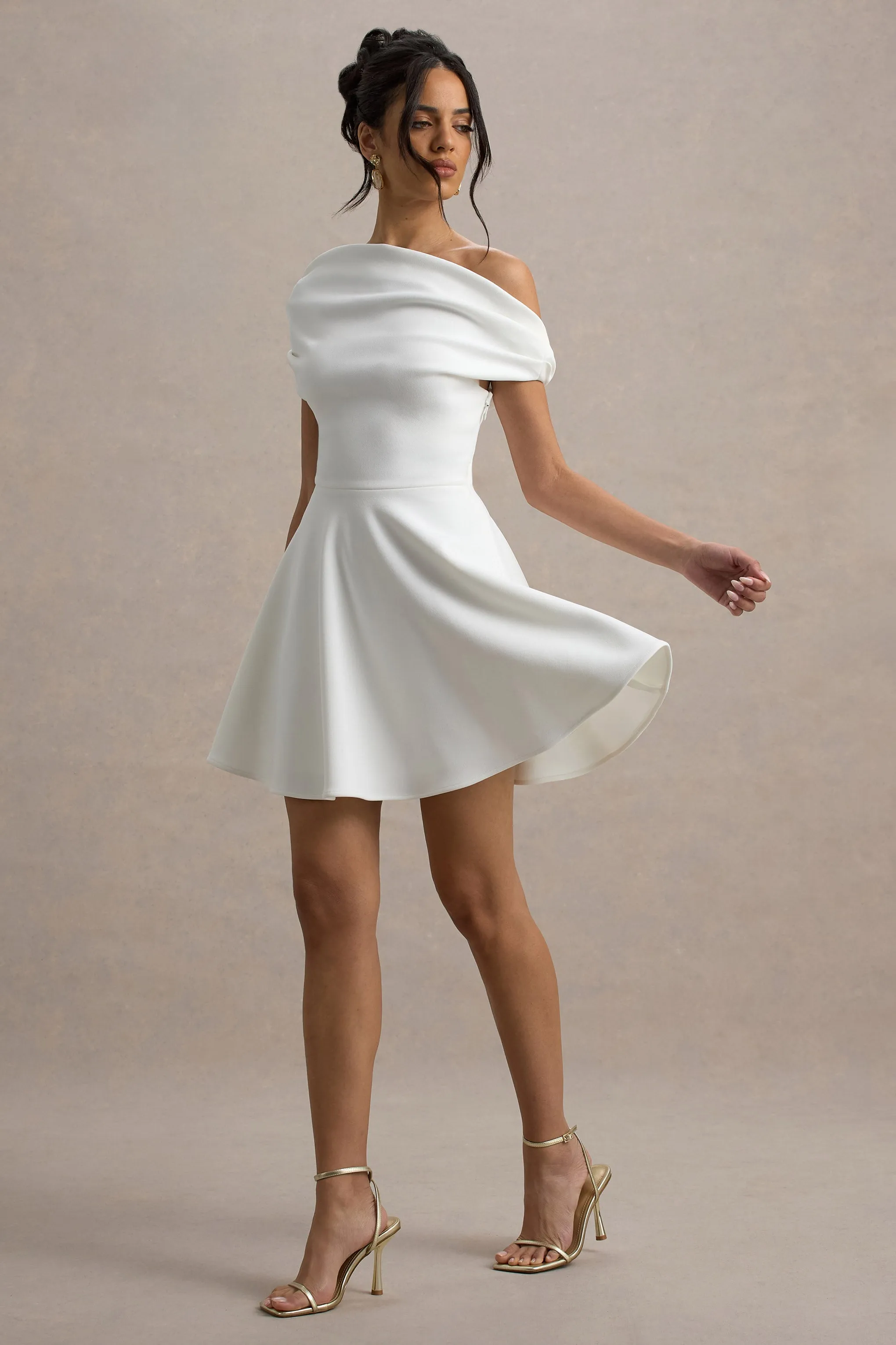 Agnes | White One-Shoulder Mini Dress Club L London