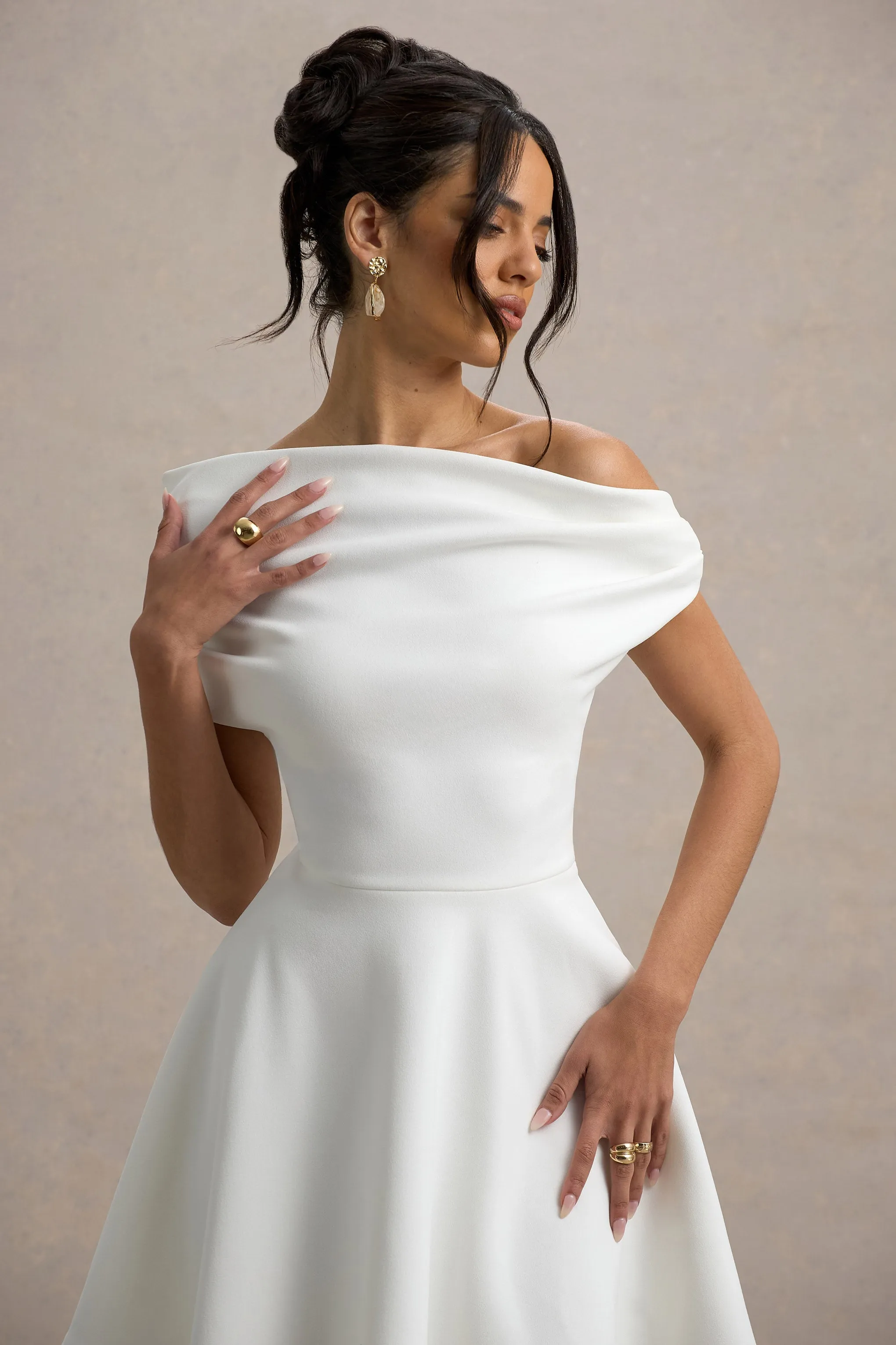Agnes | White One-Shoulder Mini Dress Club L London