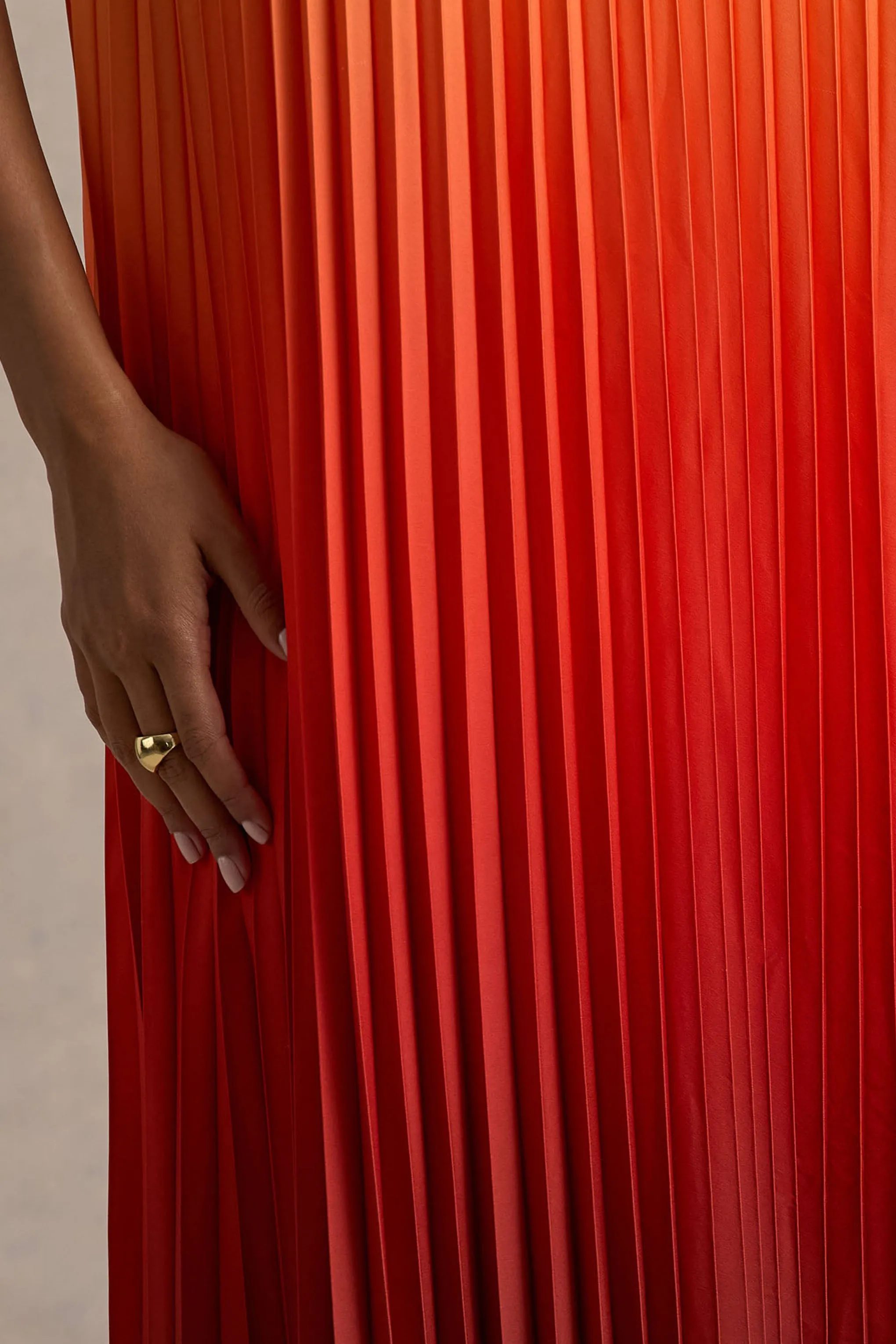 Anacapri | Orange Ombre Halter-Neck Backless Maxi Dress Club L London