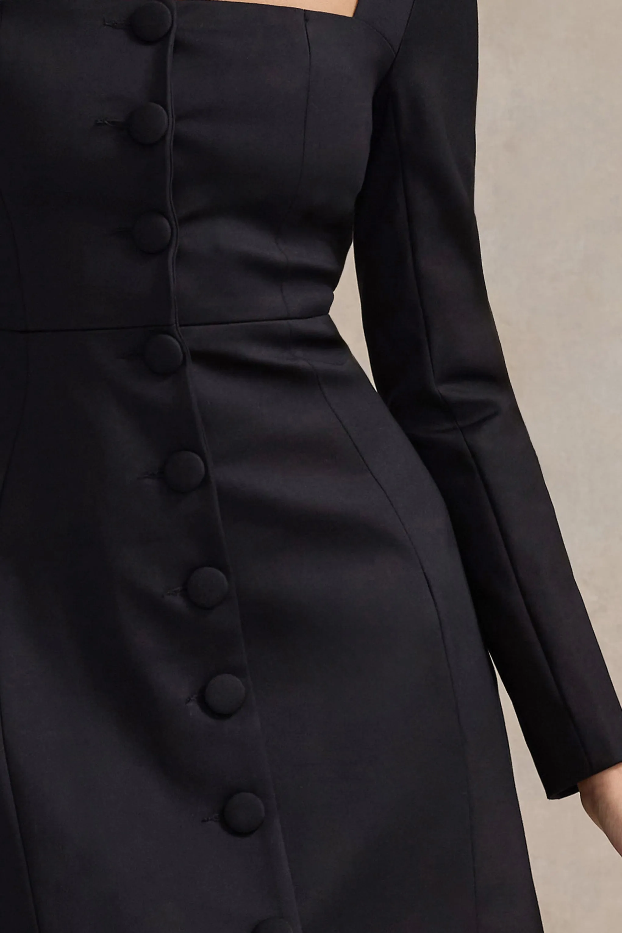 Andie | Black Tailored Square-Neck Mini Dress Club L London