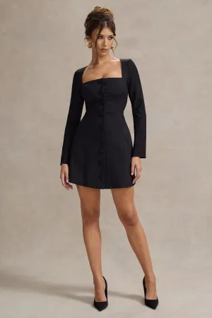 Andie | Black Tailored Square-Neck Mini Dress Club L London
