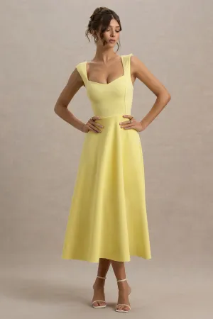 Andromeda | Lemon Sweetheart Midi Dress Club L London
