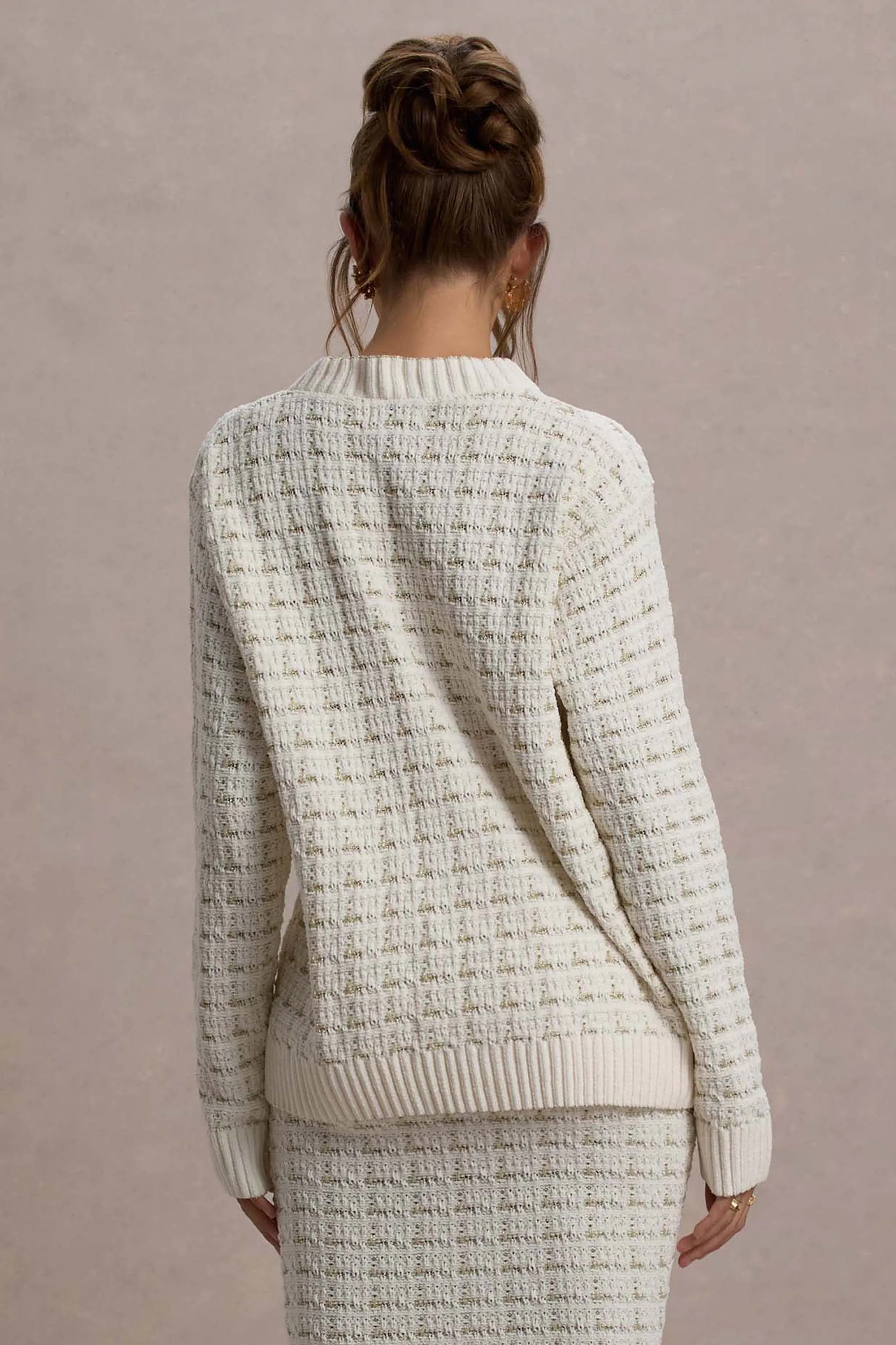 Annabeth | Cream Boucle Cardigan Club L London