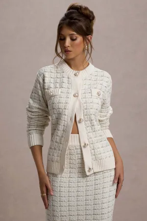 Annabeth | Cream Boucle Cardigan Club L London