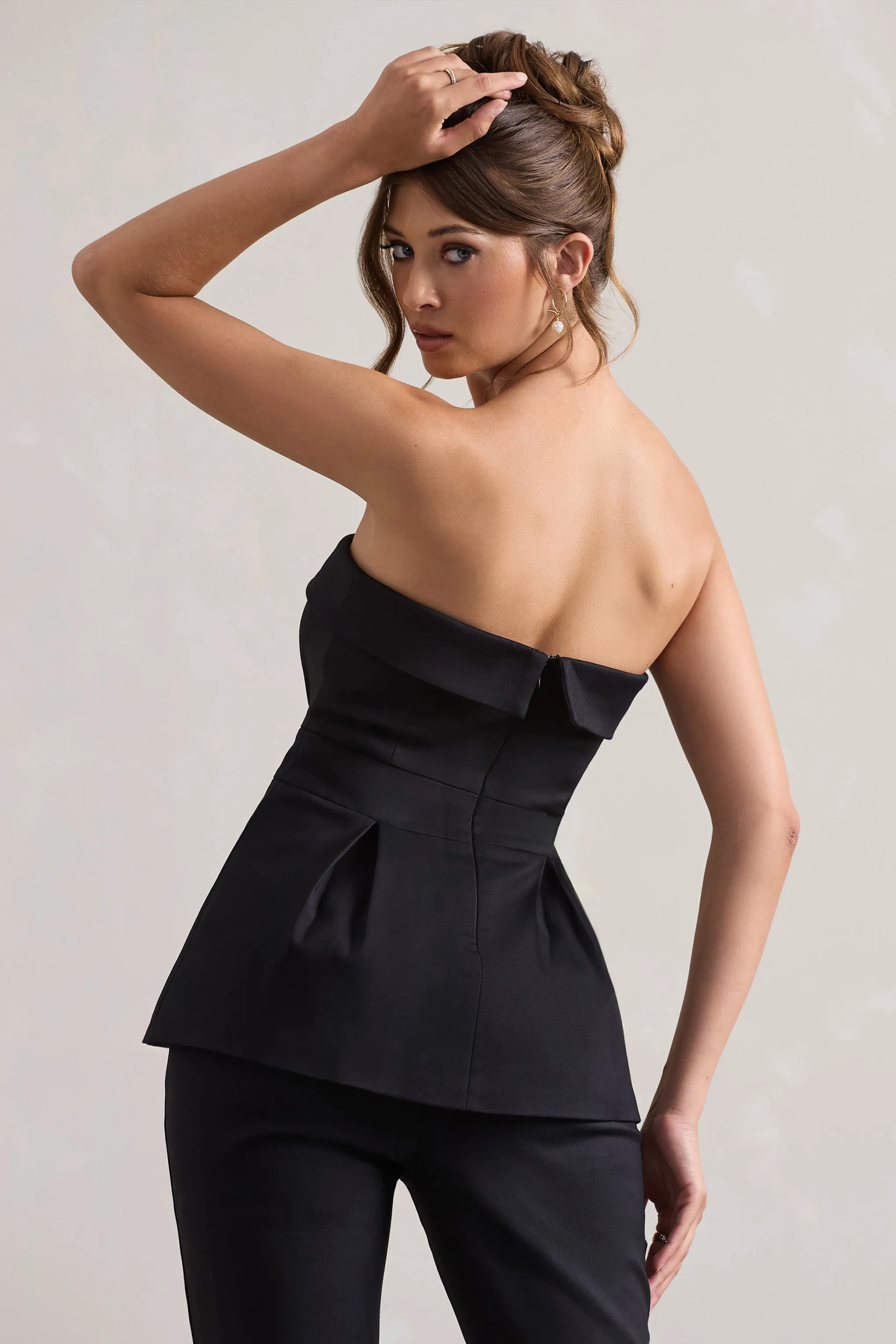 Arrow | Black Strapless Tailored Top Club L London