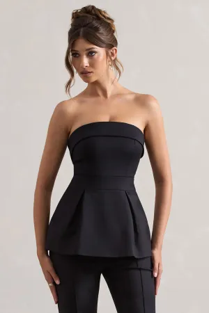 Arrow | Black Strapless Tailored Top Club L London