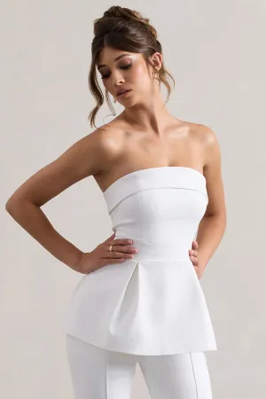 Arrow | White Strapless Tailored Top Club L London