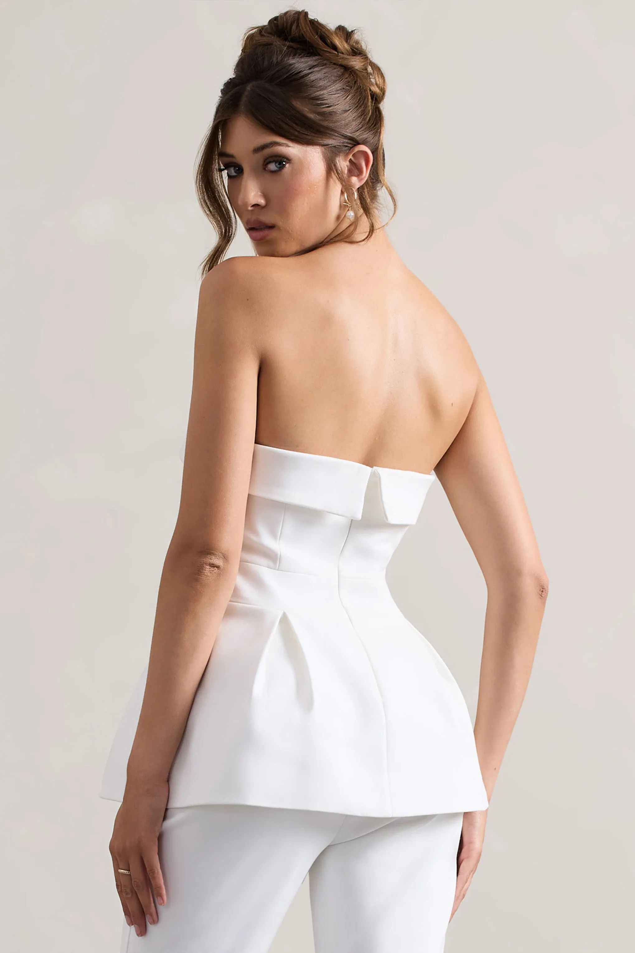 Arrow | White Strapless Tailored Top Club L London