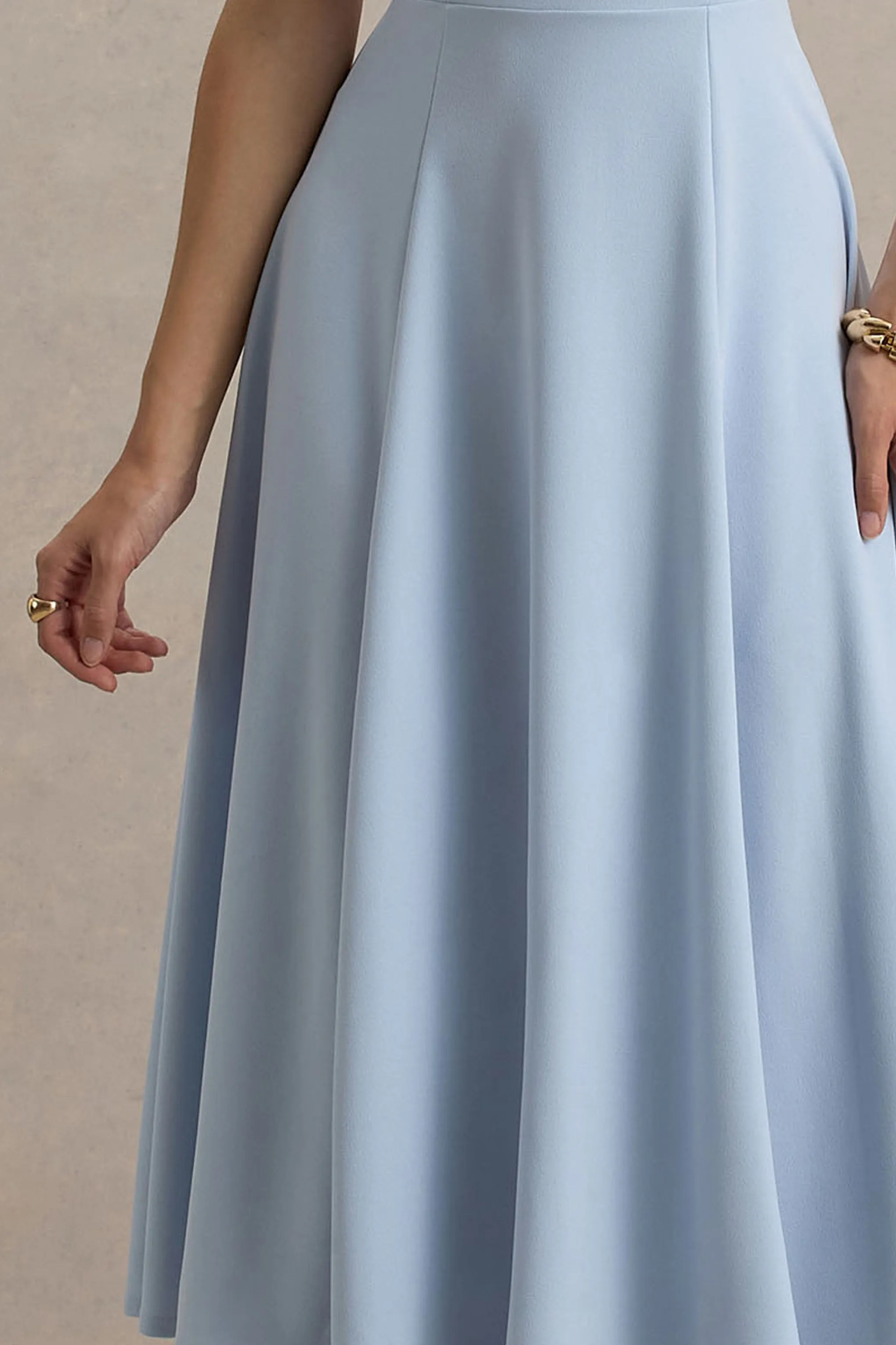 Auburn | Powder Blue Halter-Neck Midi Dress Club L London