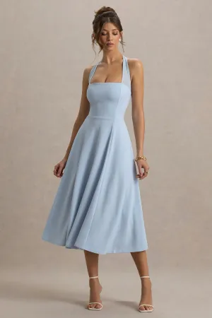 Auburn | Powder Blue Halter-Neck Midi Dress Club L London