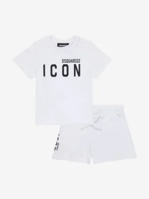 Baby Icon Short Pyjama Set in White