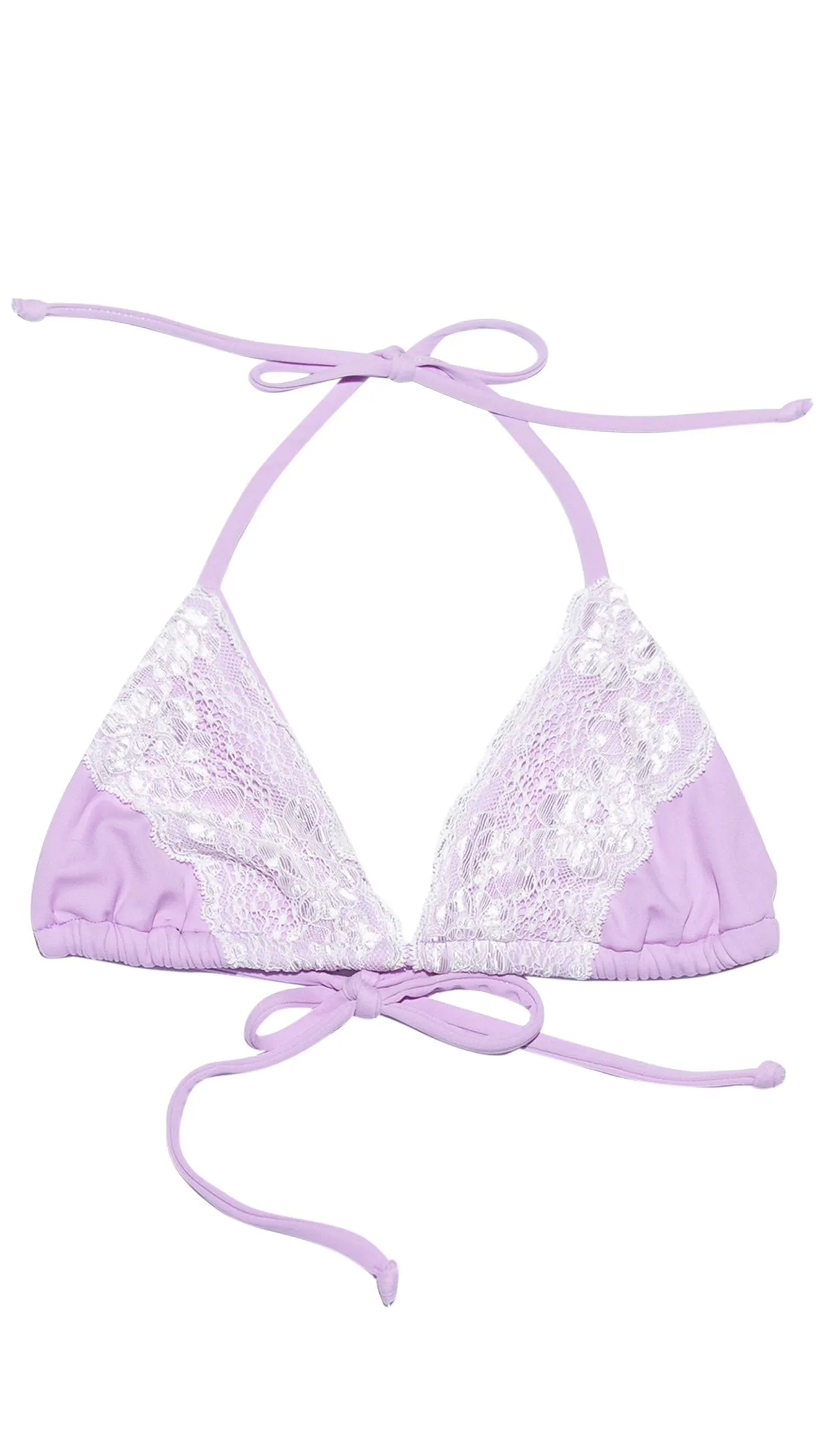 Beach Bunny Lady Lace Triangle Bikini Top Lavender