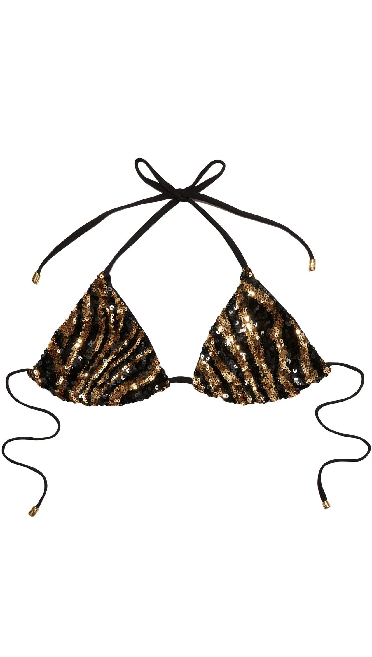 Beach Bunny Shiloh Triangle Bikini Top Tiger Sequin