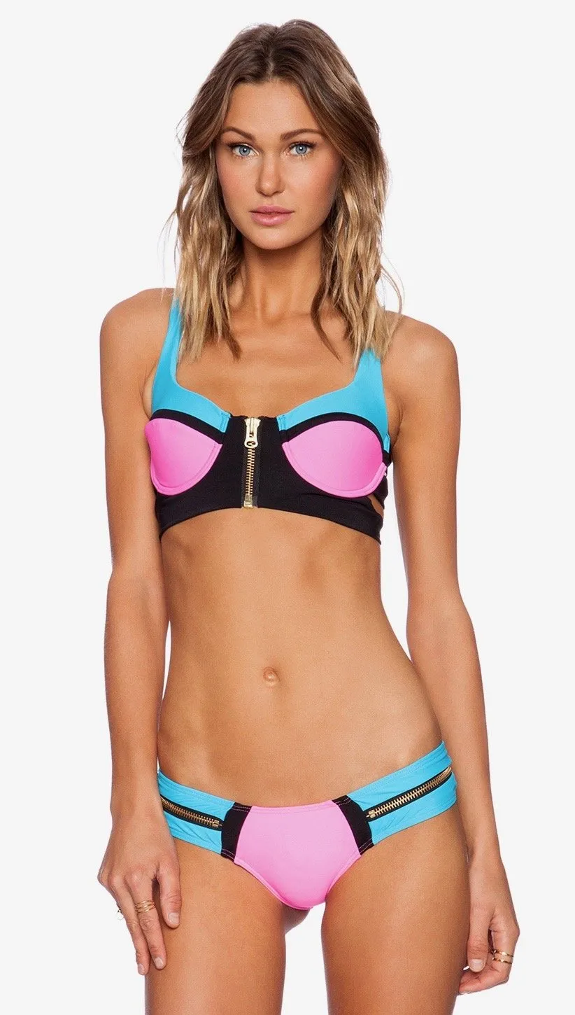 Beach Bunny Swimwear Endless Summer Bikini Bottom in Hot Pink