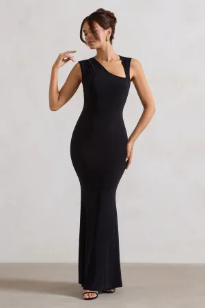 Behind The Scenes | Black Sleeveless Cut-Out Maxi Dress Club L London