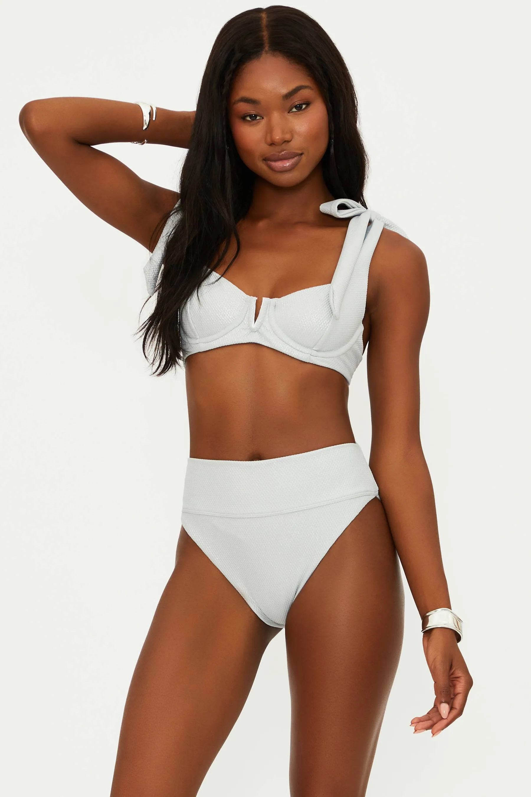 Blair Top Silver Shine Waffle Beach Riot