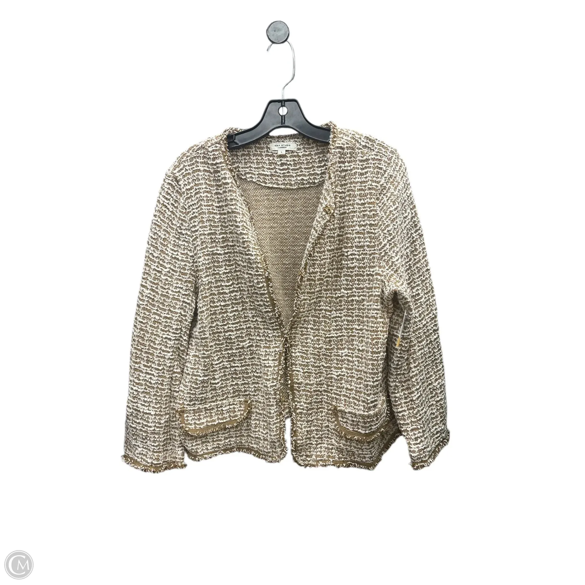 Blazer By Max Studio In Cream, Size: L