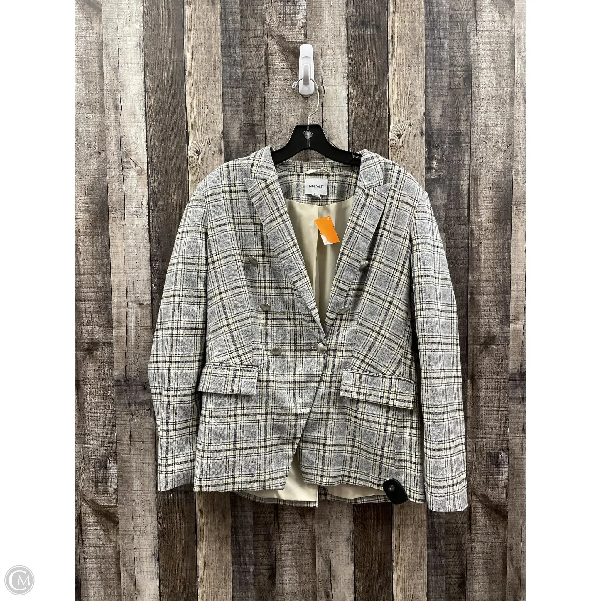 Blazer By Nine West In Plaid Pattern, Size: M