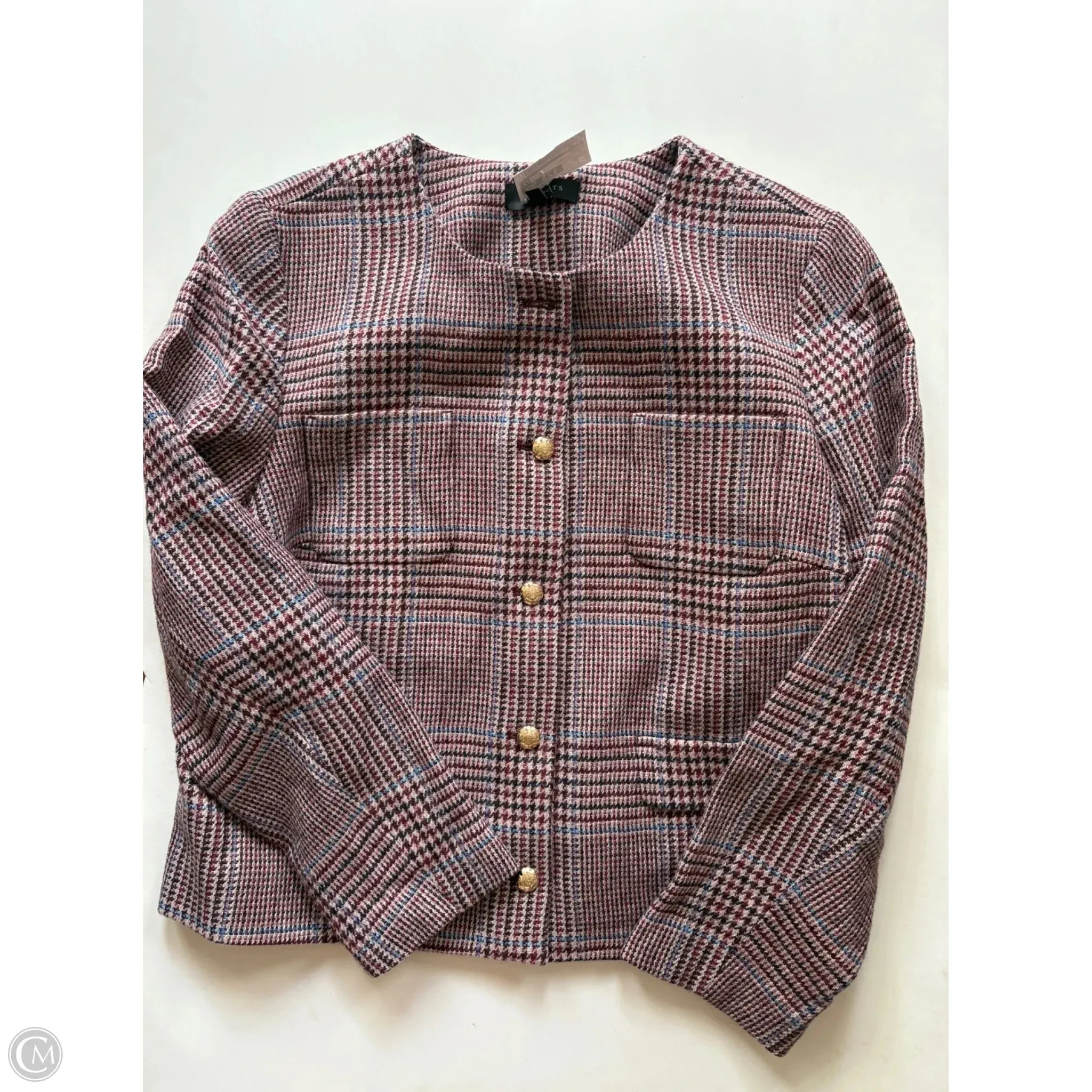 Blazer By Talbots In Plaid Pattern, Size: 16