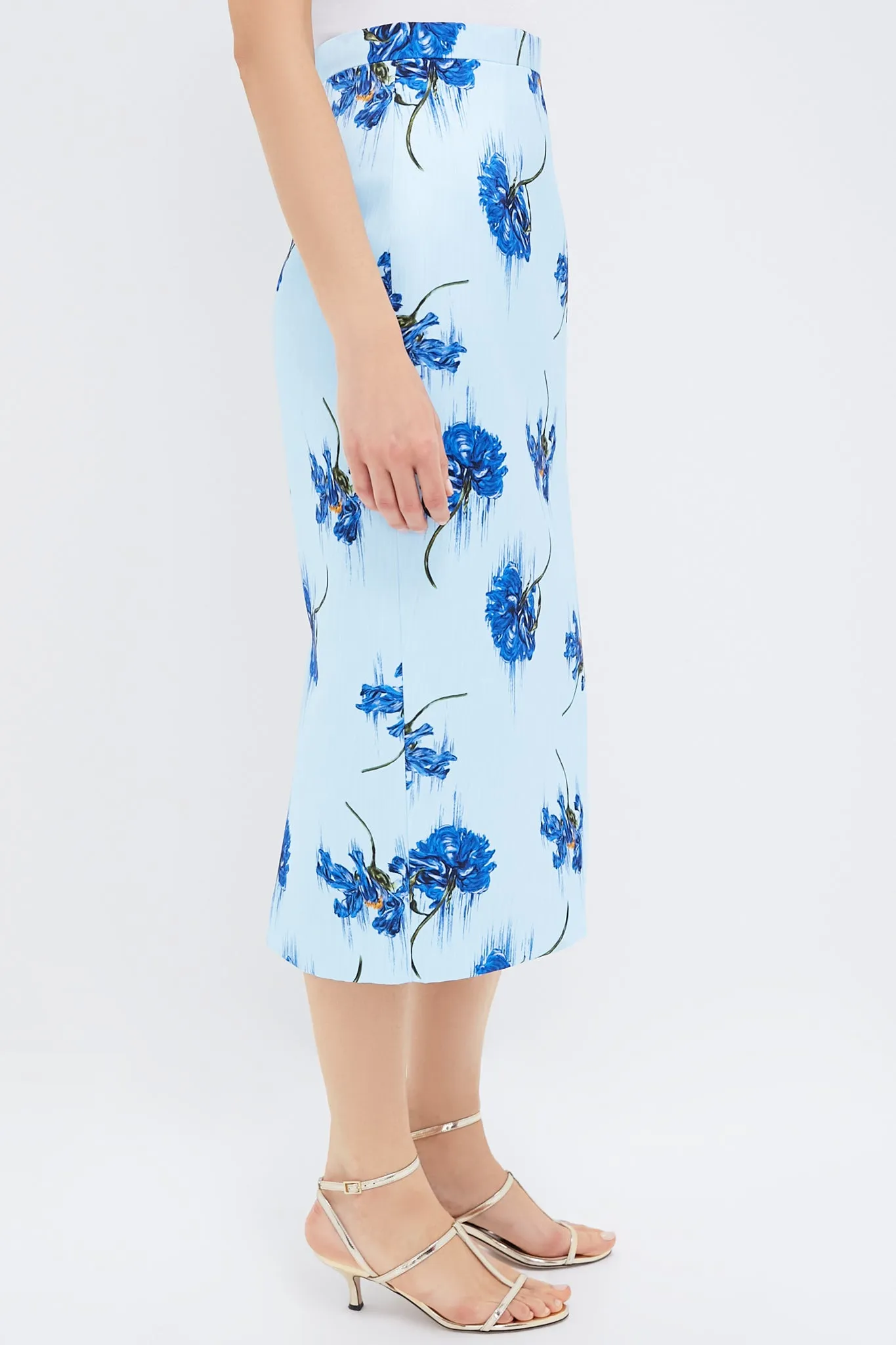 Blue Flowers on Duck Egg Lorelei Skirt