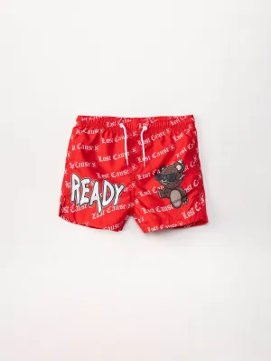 Boys Red Swim Trunks