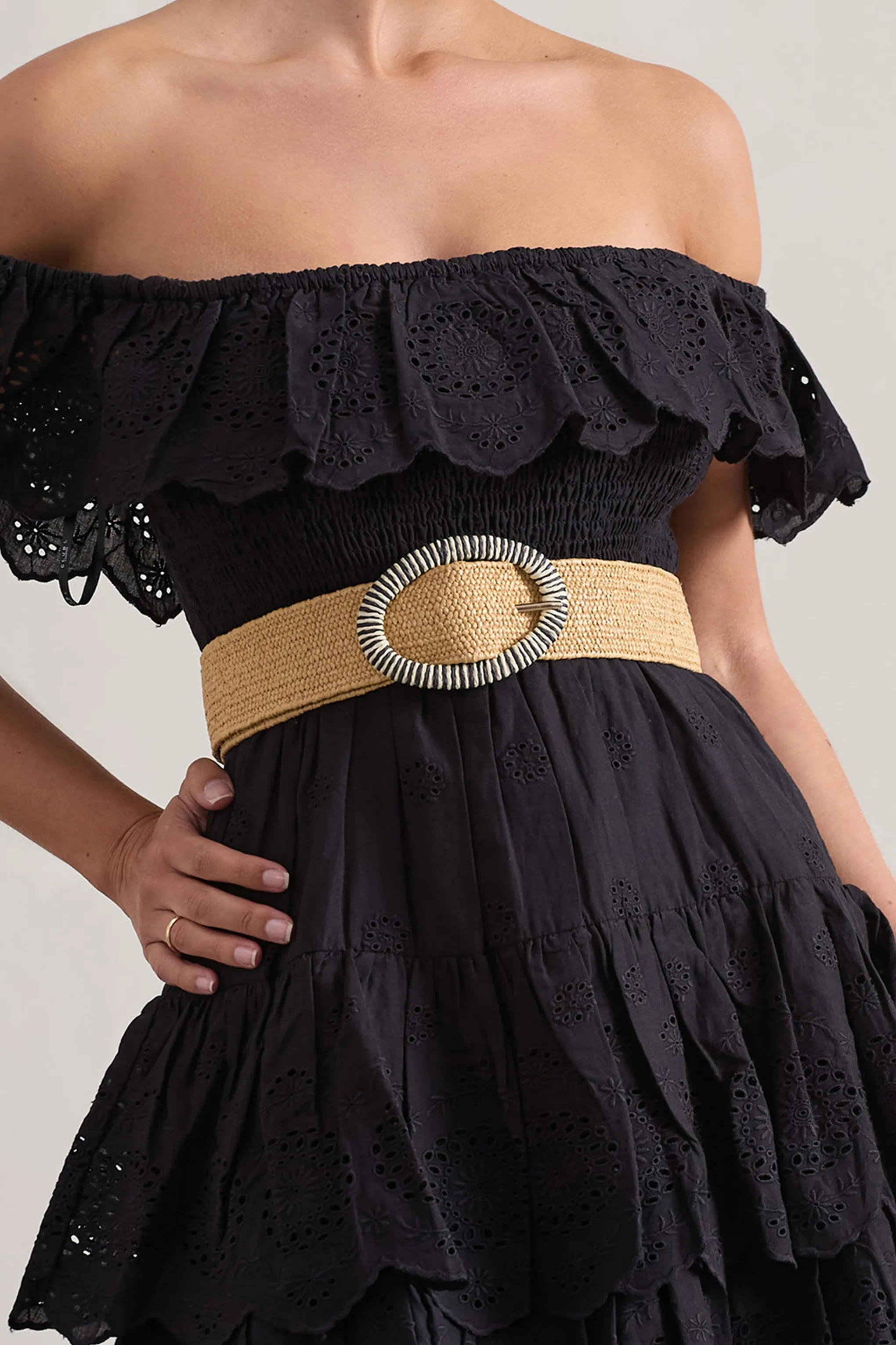 Campora | Beige Natural Woven Belt Club L London