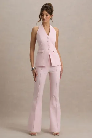 Carina | Pink Flared-Leg Tailored Trousers Club L London