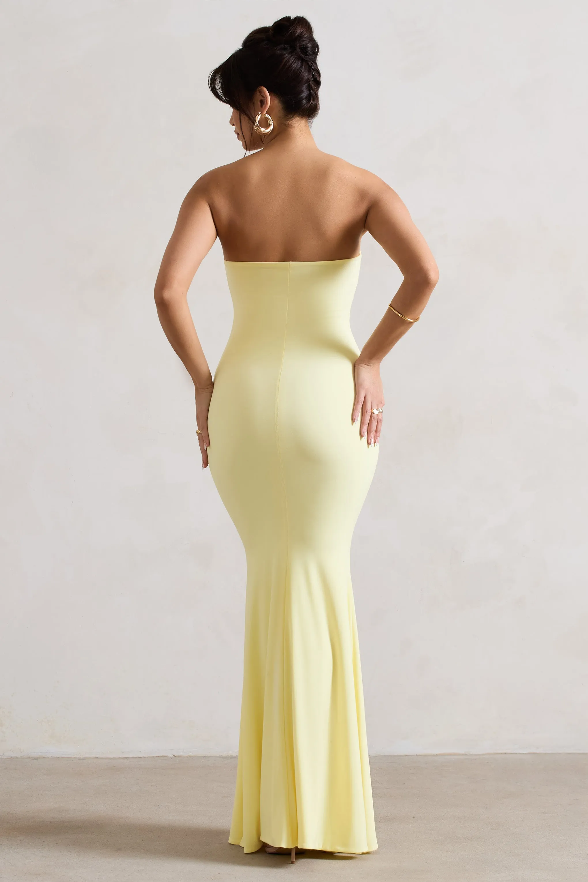 Ceremony | Lemon Bandeau Maxi Dress Club L London