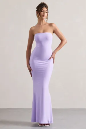 Ceremony | Lilac Bandeau Fishtail Maxi Dress Club L London