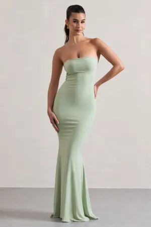Ceremony | Pale Green Bandeau Maxi Dress Club L London