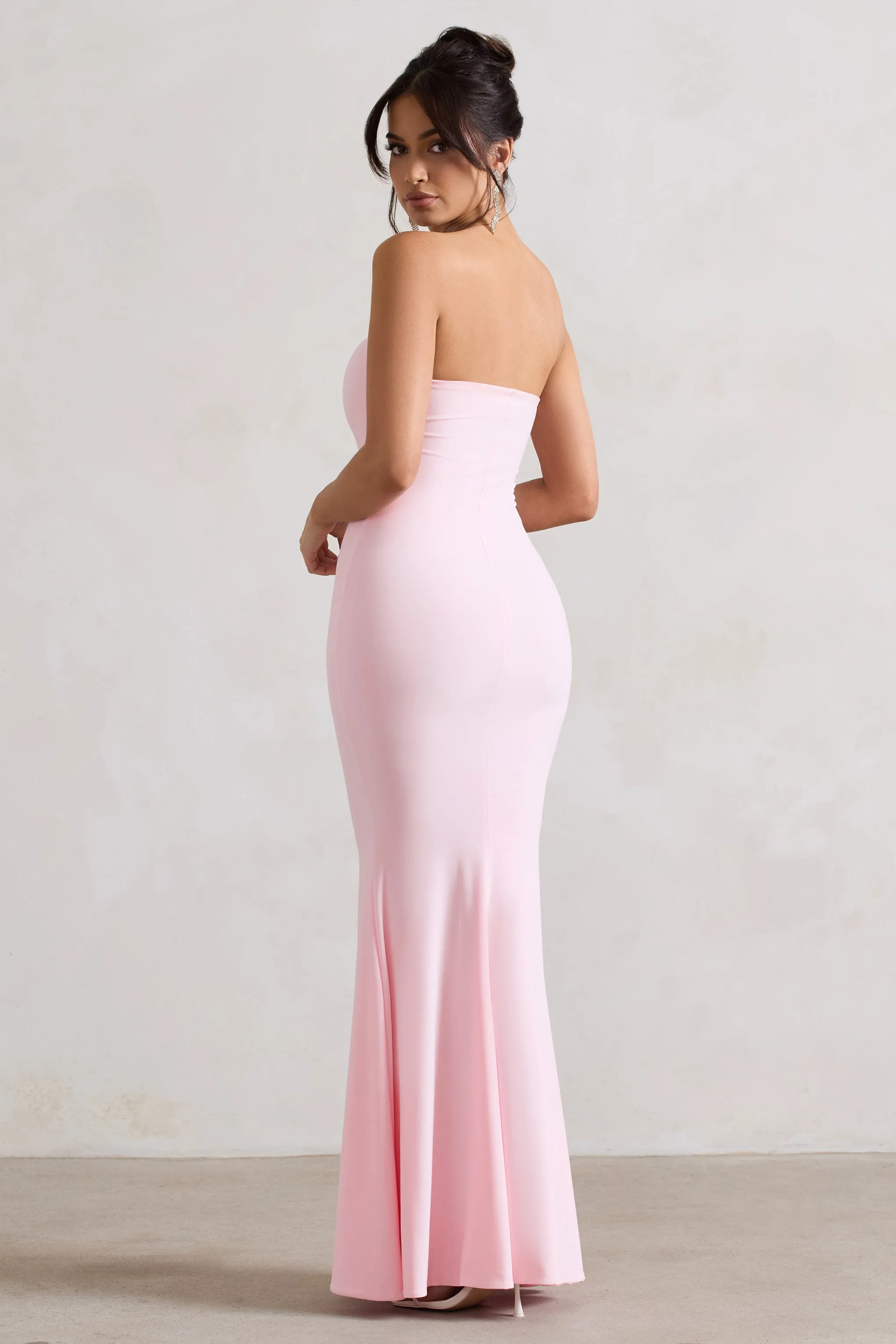 Ceremony | Pink Bandeau Maxi Dress Club L London