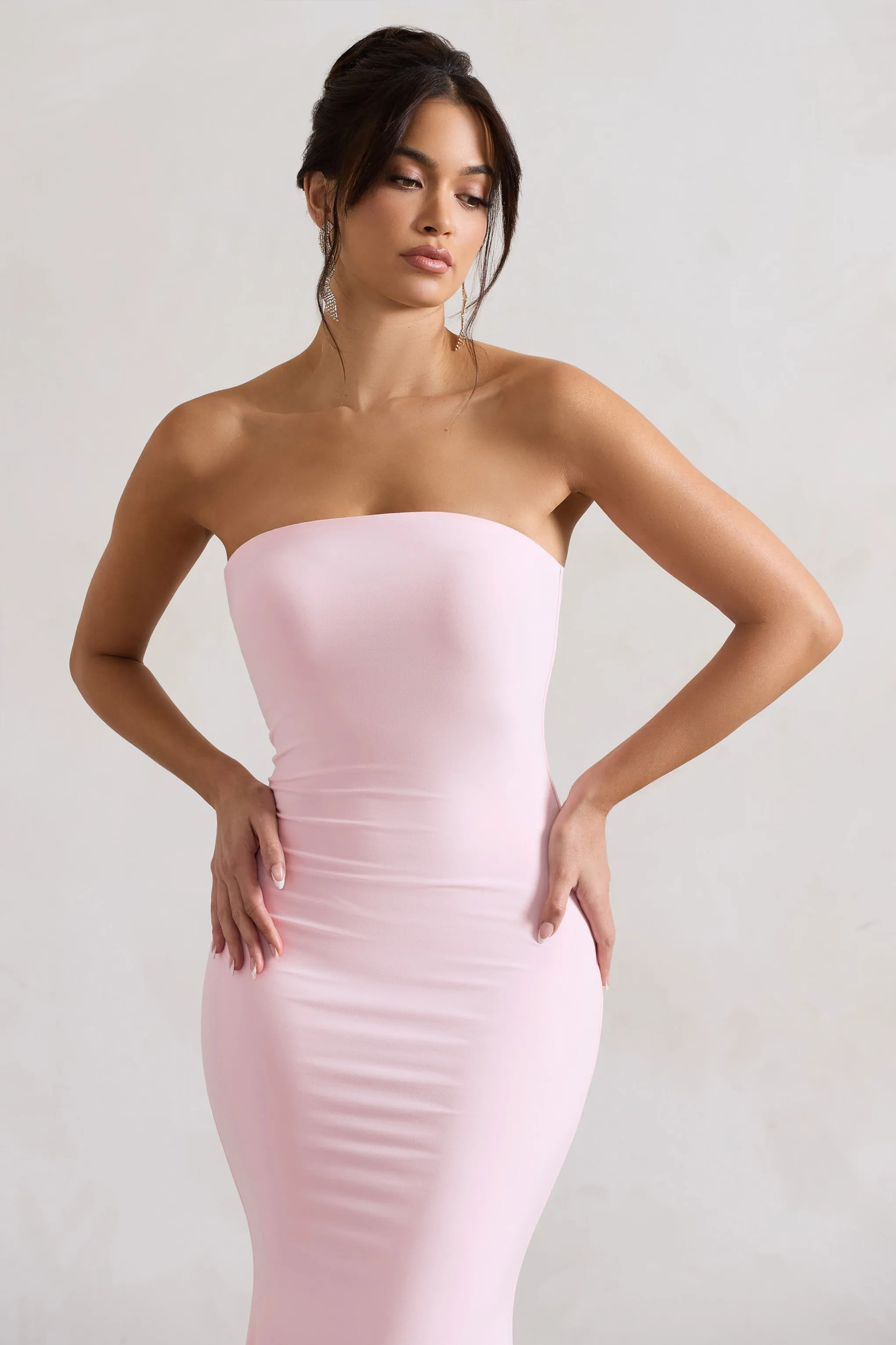 Ceremony | Pink Bandeau Maxi Dress Club L London