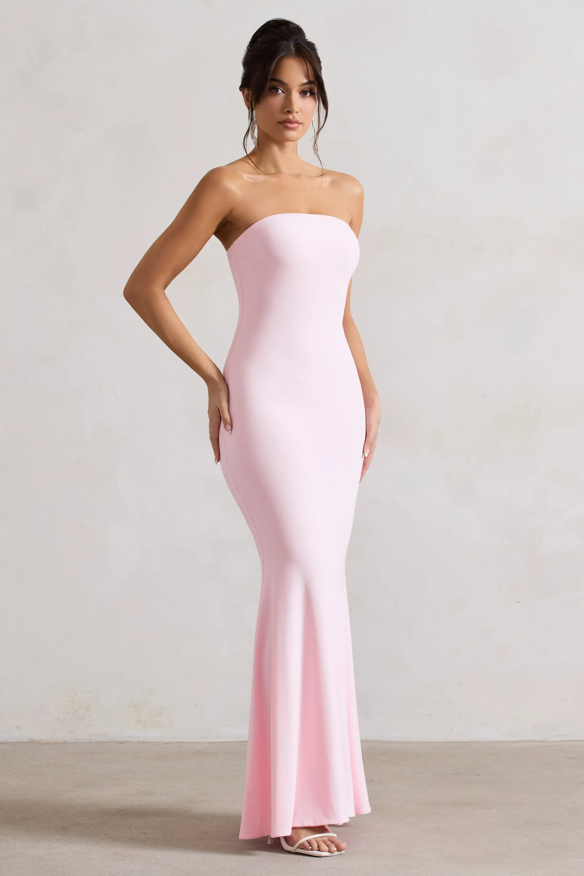 Ceremony | Pink Bandeau Maxi Dress Club L London