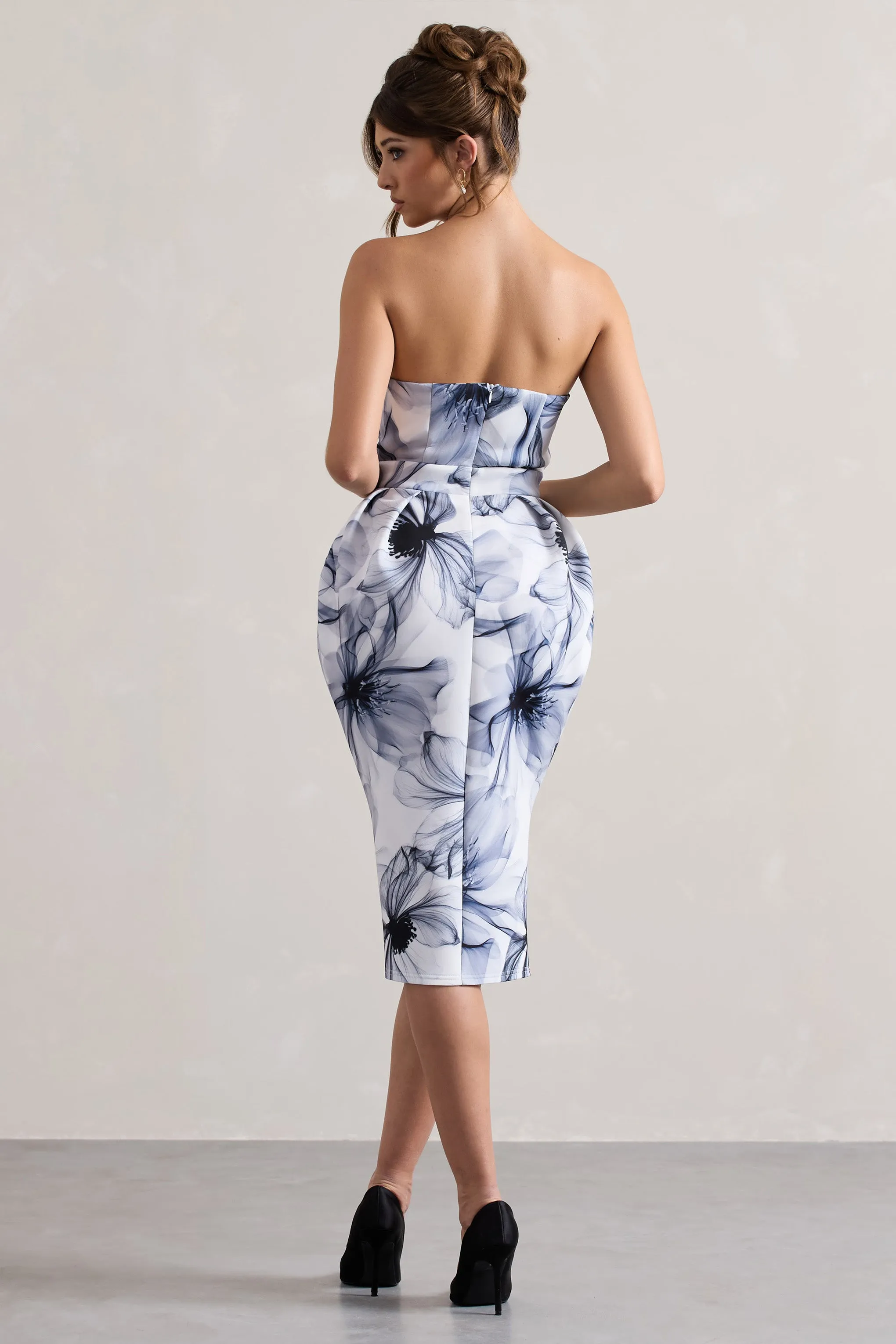 Chateau | Mono Print Bandeau Midi Dress Club L London
