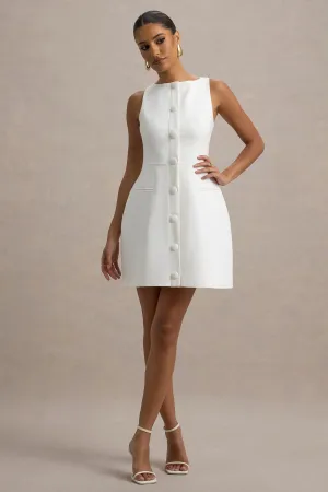 Cheri | White Tailored Sleeveless Mini Dress Club L London