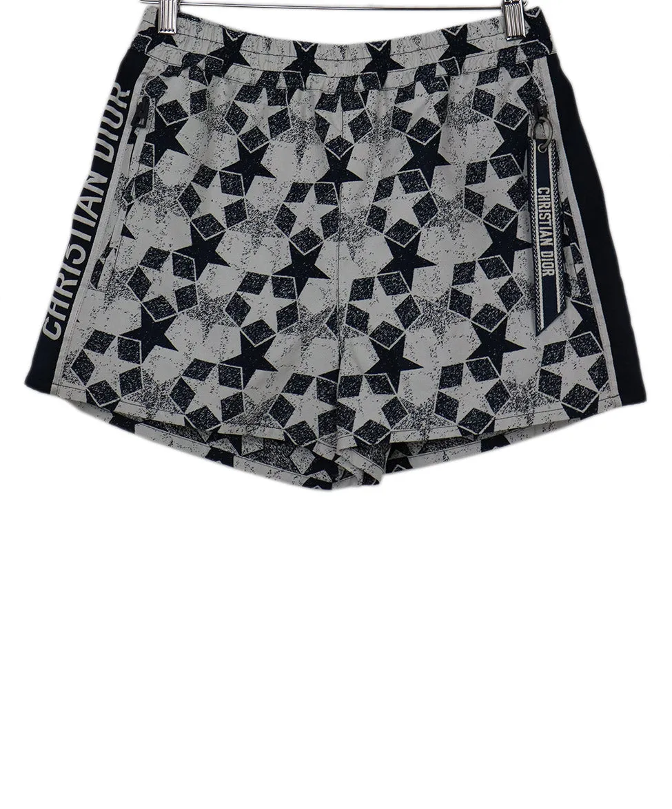 Christian Dior Navy & White Star Print Shorts sz 2