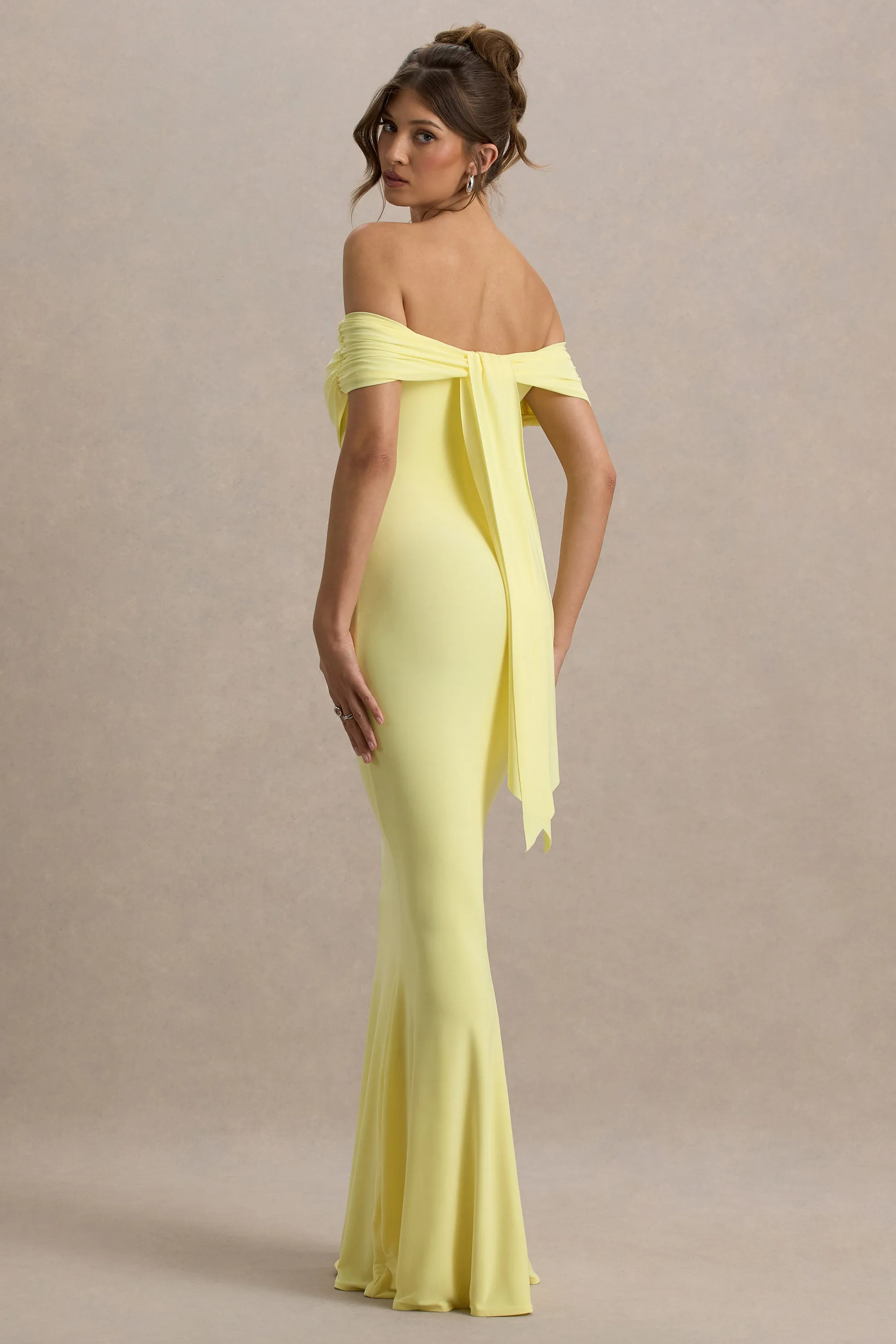 Cloe | Yellow Bardot Maxi Dress Club L London