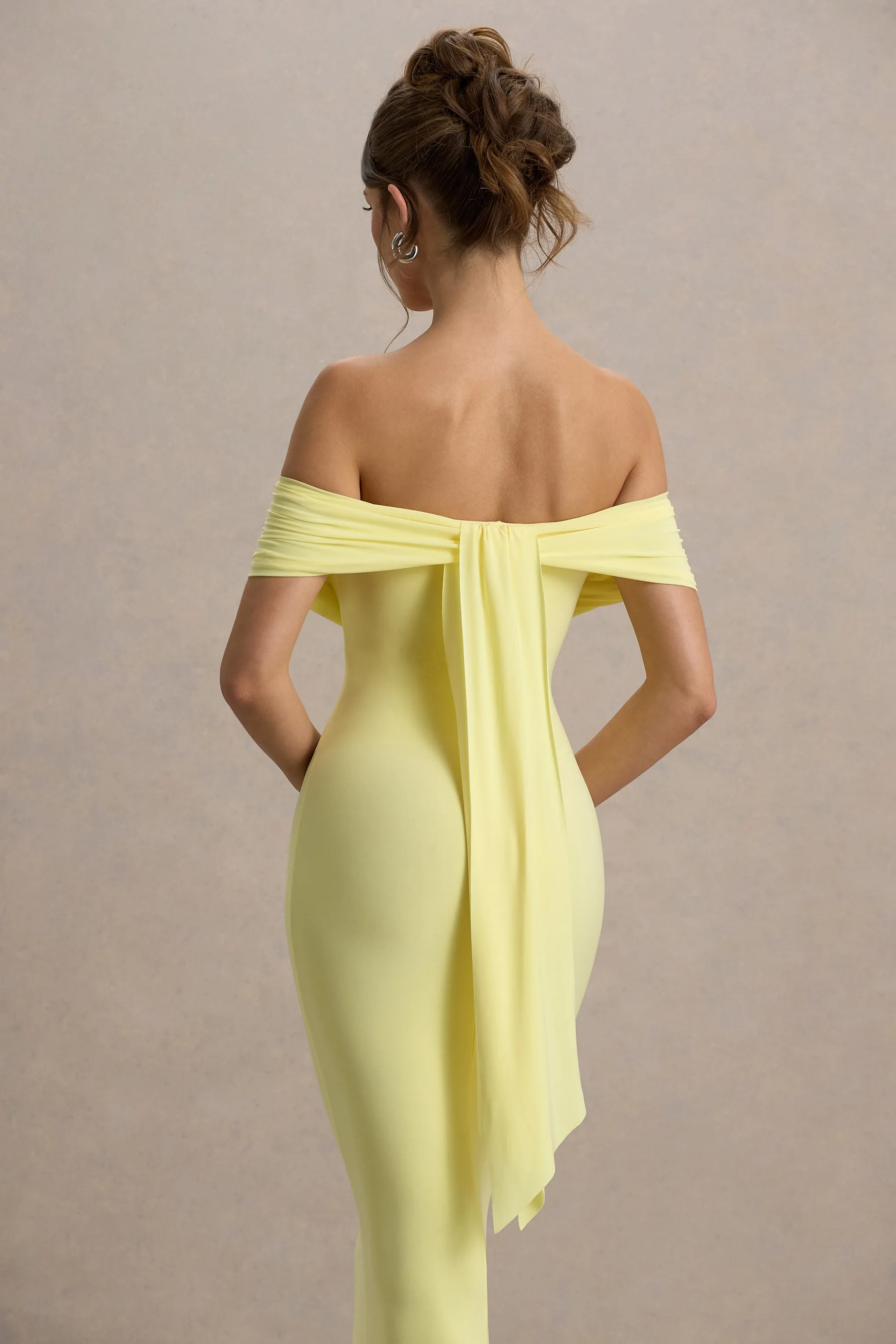 Cloe | Yellow Bardot Maxi Dress Club L London