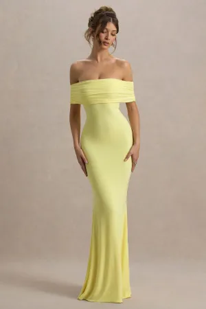 Cloe | Yellow Bardot Maxi Dress Club L London