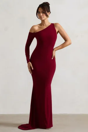 Contradiction | Port One-Sleeve Asymmetric Maxi Dress Club L London