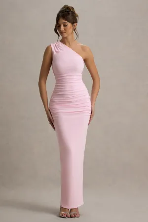 Dalarie | Pink One-Shoulder Gathered Maxi Dress Club L London