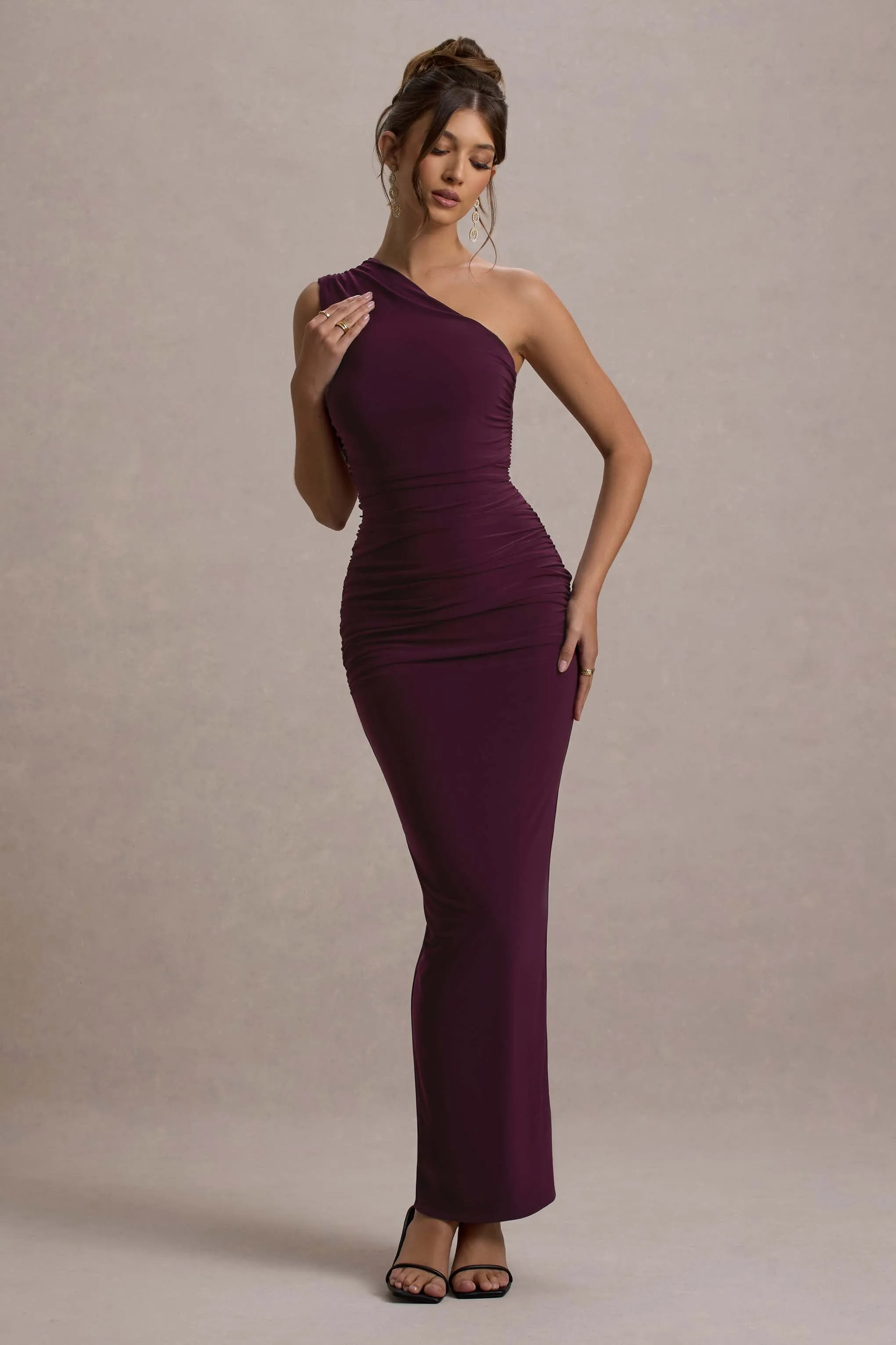 Dalarie | Port One-Shoulder Gathered Maxi Dress Club L London
