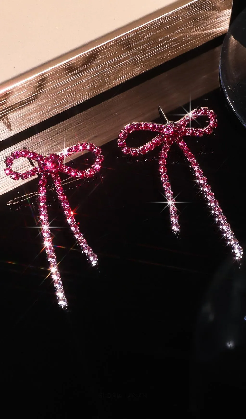 Danelle Rhinestone Bow Earrings Gloria Lanvin