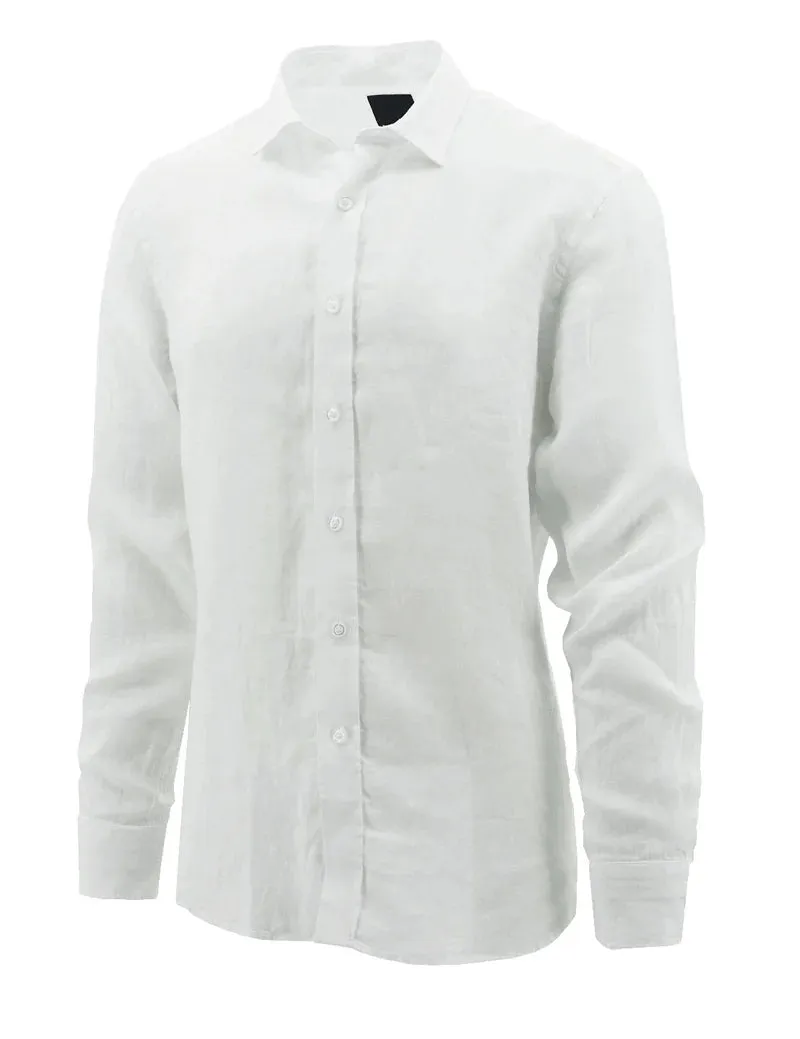 Daniel Hechter Linen LS Shirt White