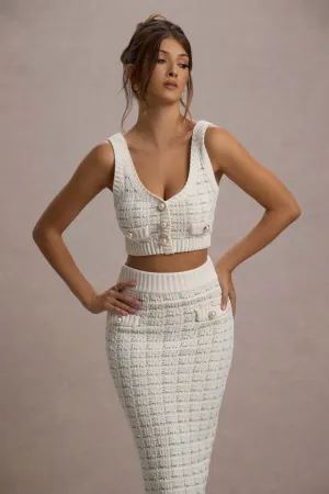 Dee | Cream Boucle Crop Top Club L London