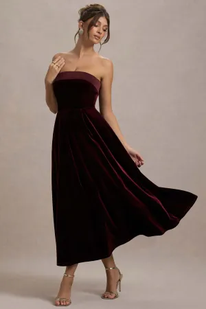 Delray | Port Velvet Bandeau Midi Dress Club L London