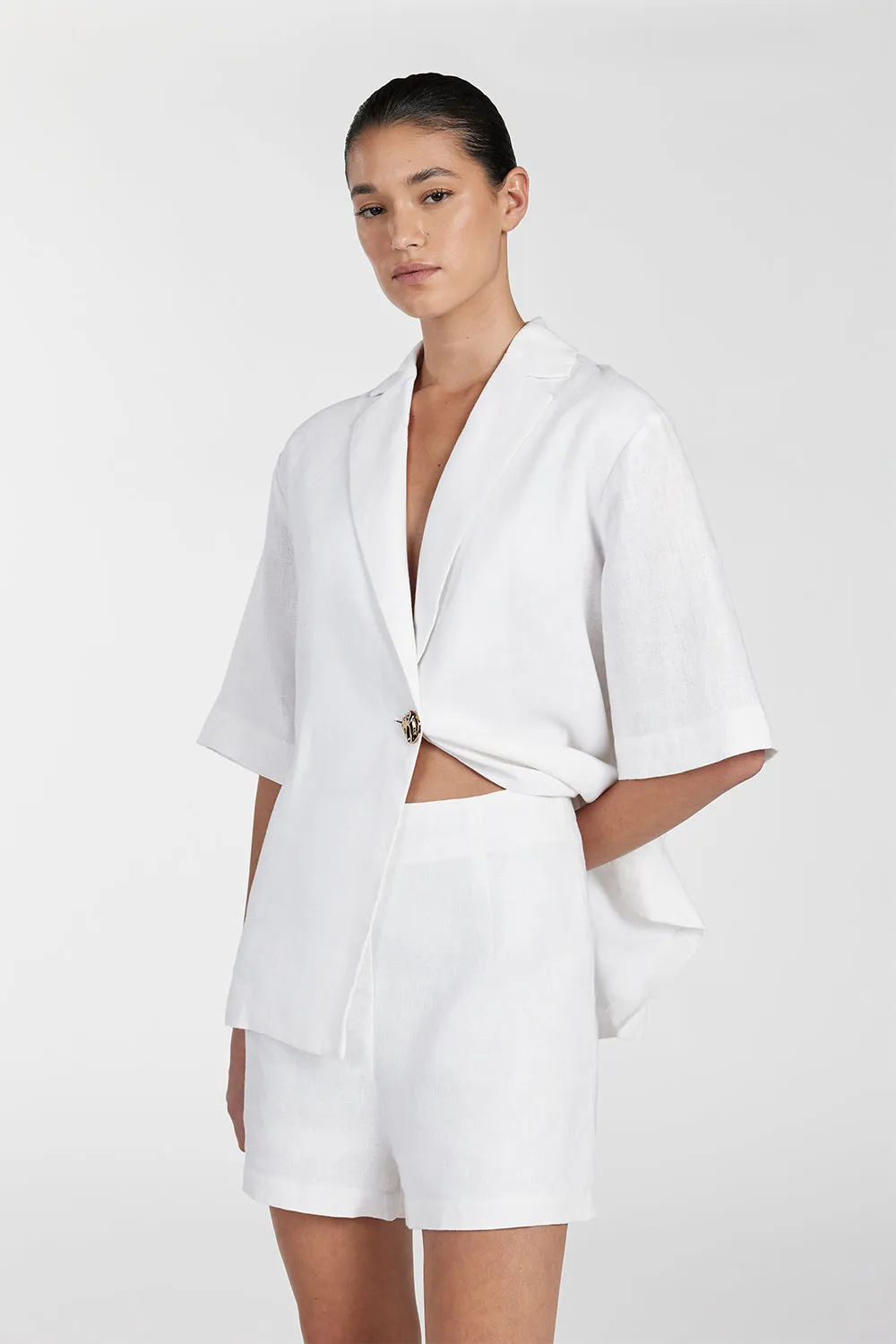 Dissh CORY WHITE LINEN SHORT